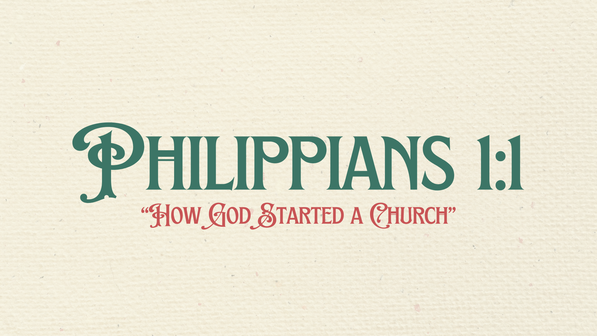 How God Started a Church